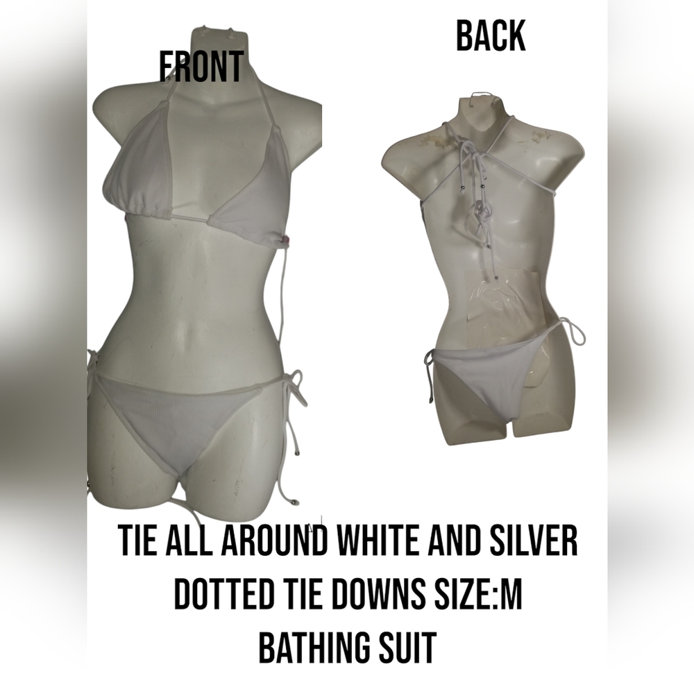 Women's White Tie-Down Bikini Set